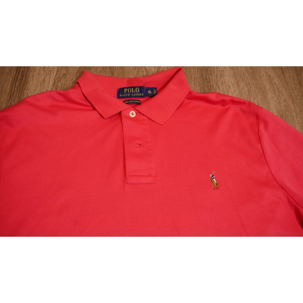 Polo Ralph Lauren Men XL Red Pima Soft Touch Cotton Short Sleeve Polo Shirt
